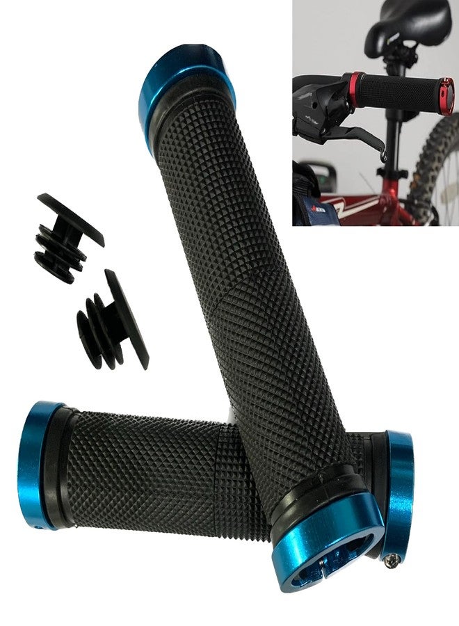 Ilsha® Pair Cycling Lock-on Anti-Slip Bicycle Handlebar Handle Grip for MTB Black (Ring Color May Vary) - Image 3