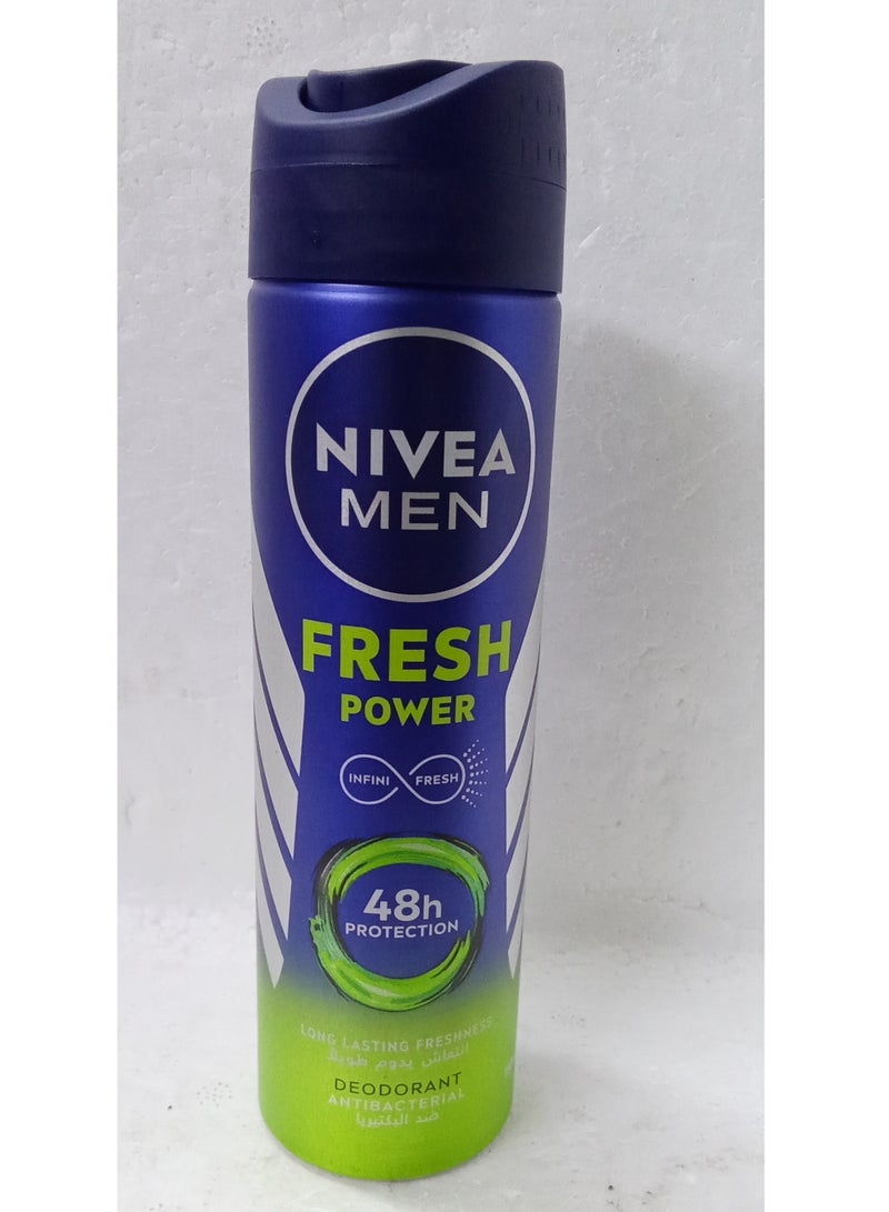 نيفيا مين بخاخ فريش باور مضاد للتعرق للرجال رائحة منعشة بخاخ 150مل