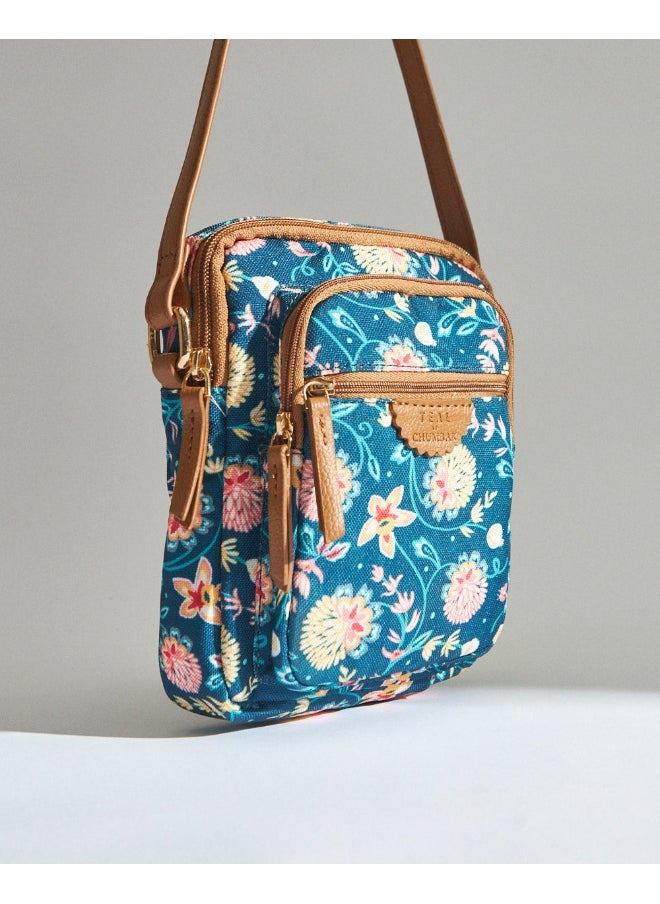 Chumbak - Teal by Chumbak Blue Bloom Wallet  Sling Bag - Image 1