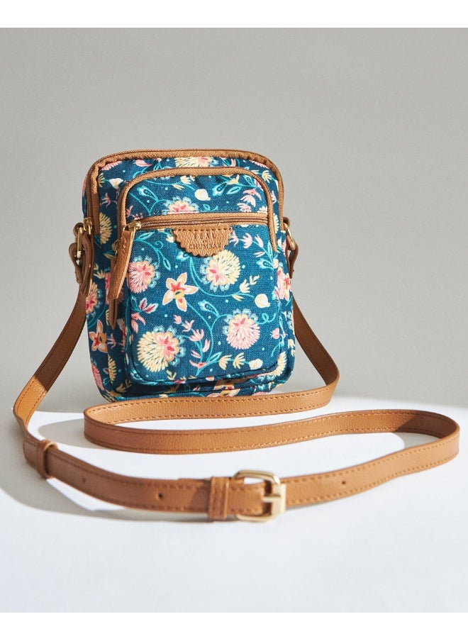 Chumbak - Teal by Chumbak Blue Bloom Wallet  Sling Bag - Image 1