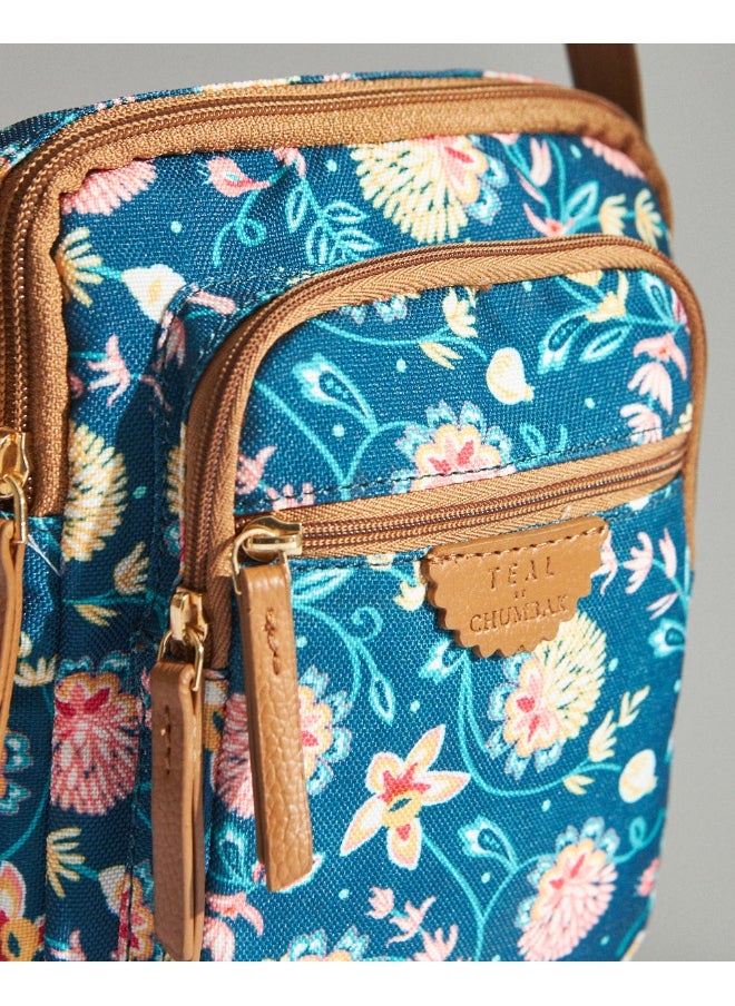 Chumbak - Teal by Chumbak Blue Bloom Wallet  Sling Bag - Image 1
