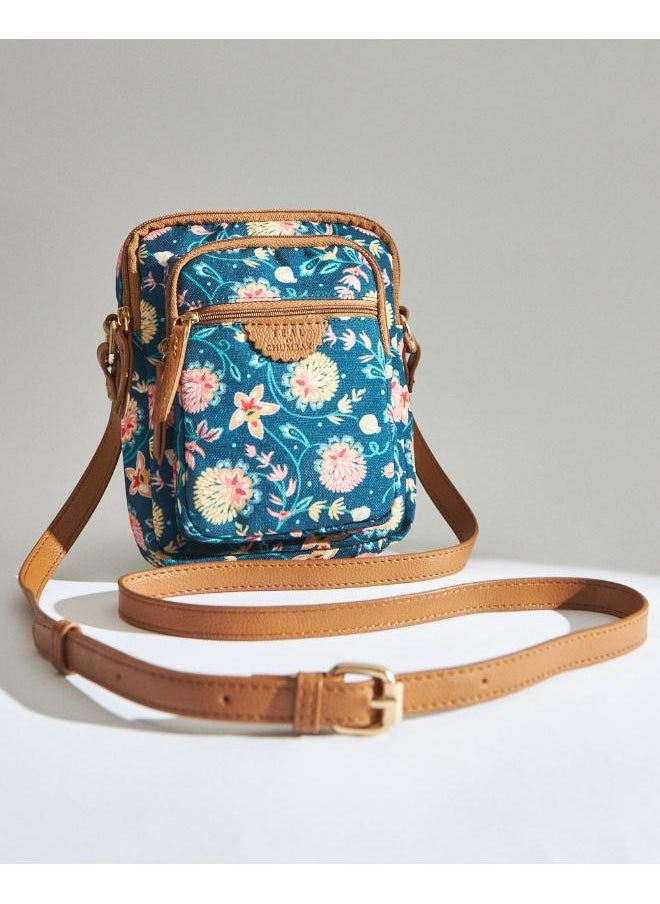 Chumbak - Teal by Chumbak Blue Bloom Wallet  Sling Bag - Image 1