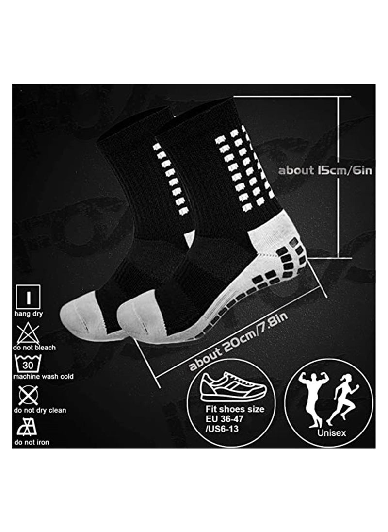 SYOSI - ELECDON 2 Pcs Unisex Non Slip Sport Soccer Socks, Breathable Comfortable Athletic Football Basketball Hockey Sports Grip Socks with Rubber Dots for Men and Women - Image 1