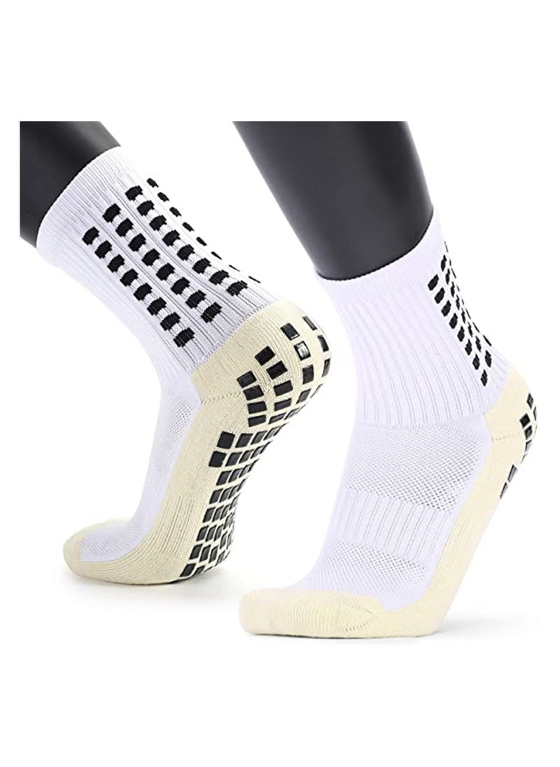 SYOSI - ELECDON 2 Pcs Unisex Non Slip Sport Soccer Socks, Breathable Comfortable Athletic Football Basketball Hockey Sports Grip Socks with Rubber Dots for Men and Women - Image 1