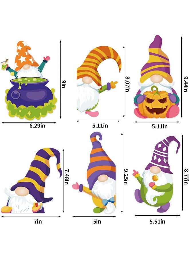 LOKIPA LOKIPA Halloween Gnome Window Clings Decals Decorations - 8 Sheets Window Stickers for Halloween Windows Glass Decorations  - Image 3