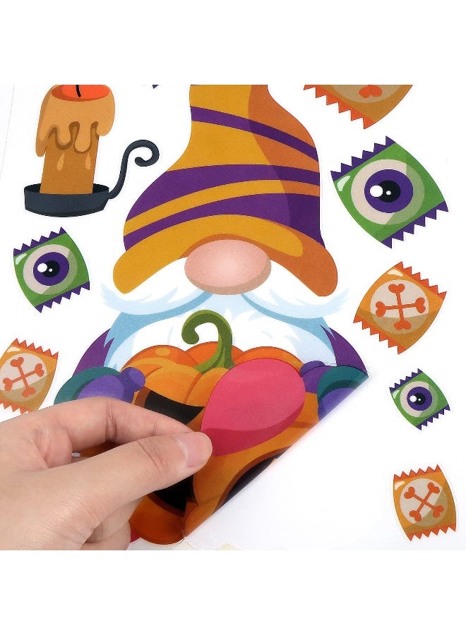 LOKIPA LOKIPA Halloween Gnome Window Clings Decals Decorations - 8 Sheets Window Stickers for Halloween Windows Glass Decorations  - Image 4