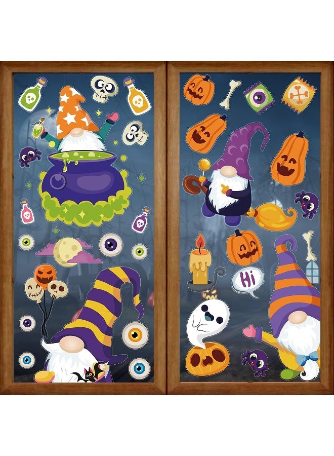 LOKIPA LOKIPA Halloween Gnome Window Clings Decals Decorations - 8 Sheets Window Stickers for Halloween Windows Glass Decorations  - Image 2