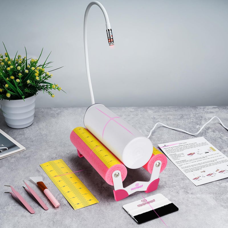 OMPERIO Cup Cradle for Crafting Tumbler, Cup Cradle for Tumblers with Felt Edge Squeegee to Apply Vinyl Decals with Measurements for Mugs (Pink) - Image 3