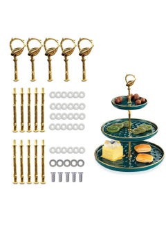 Y&D 5 Sets 3 Tier Cupcake Stand Hardware Handles, Vintage Tray Center Holder Fitting with Screws and Flat Washers for Party Wedding Display (Leaf Golden)  - Image 1