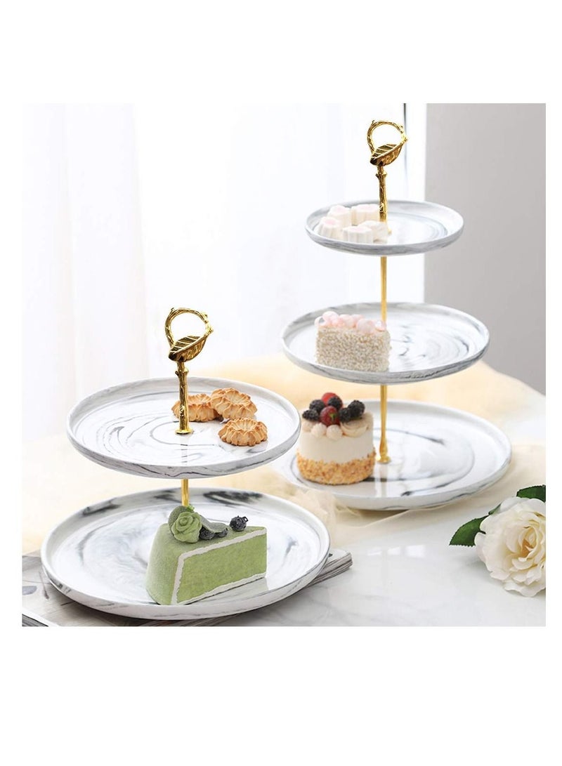 Y&D 5 Sets 3 Tier Cupcake Stand Hardware Handles, Vintage Tray Center Holder Fitting with Screws and Flat Washers for Party Wedding Display (Leaf Golden) - Image 3