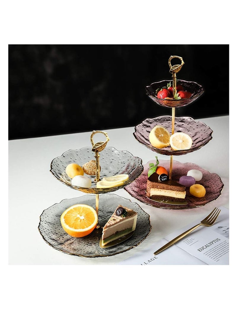 Y&D 5 Sets 3 Tier Cupcake Stand Hardware Handles, Vintage Tray Center Holder Fitting with Screws and Flat Washers for Party Wedding Display (Leaf Golden) - Image 4