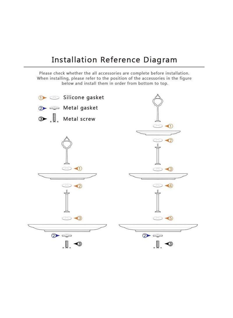 Y&D 5 Sets 3 Tier Cupcake Stand Hardware Handles, Vintage Tray Center Holder Fitting with Screws and Flat Washers for Party Wedding Display (Leaf Golden) - Image 5