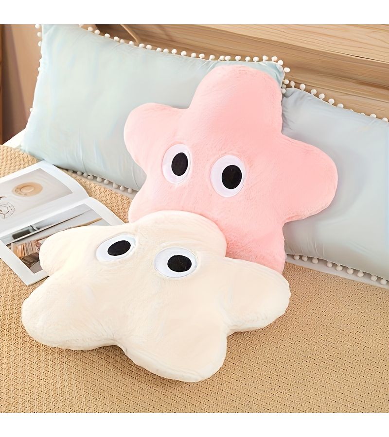 White Plush Flower Pillow Cozy Decorative Cushion For Bedroom Sofa - Image 1