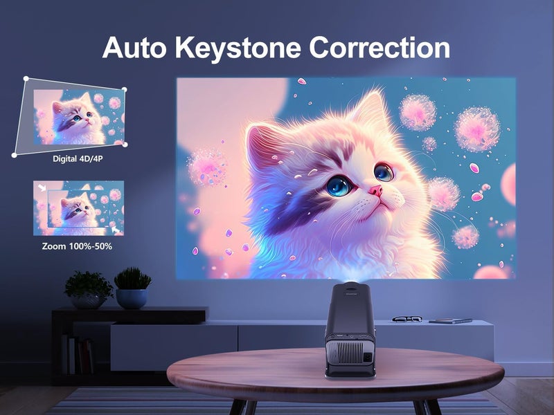 AUN Free Style 1080p Native Resolution Projector for Home 4K Ultra HD Support, 270° Rotatable Android 11, 9500L WiFi Bluetooth YouTube Netflix PrimeVideo Hotstar Speaker HDMI USB 150" Max Display - Image 4