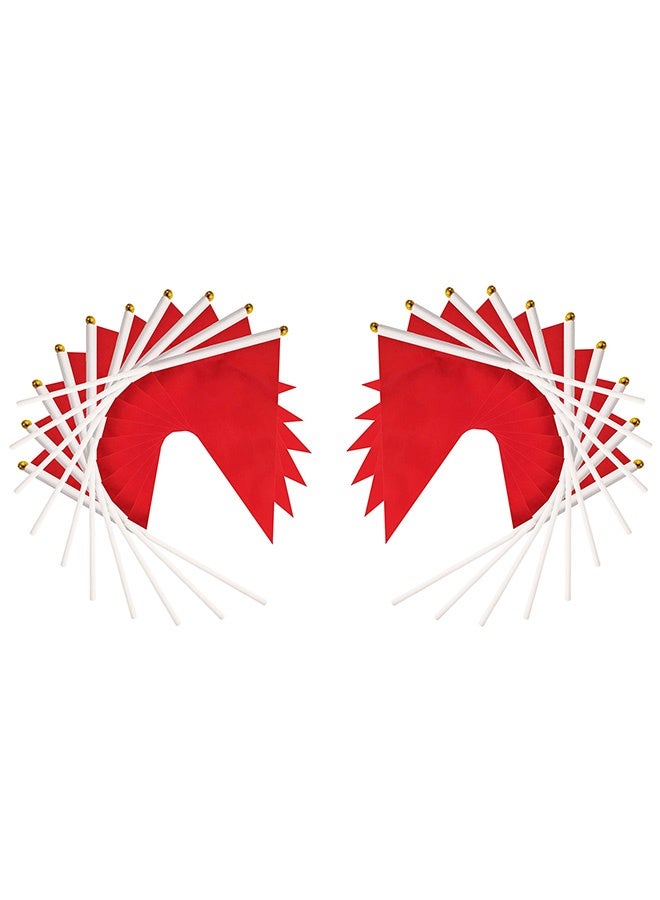 Peachjoy 50 حزمة من الأعلام الصغيرة الحمراء على أعمدة، علم حمراء صلبة محمولة، علم جرافيتي DIY، احتفالات الأحداث، المدرسة، الافتتاح الكبير، عيد ميلاد الأطفال، أندية رياضية، وعاء زهور - Image 4