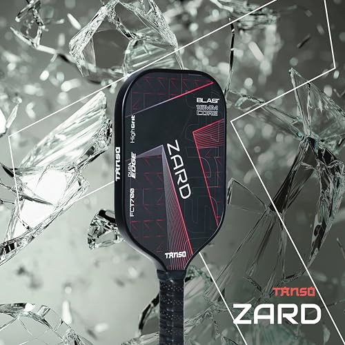 TANSO Zard Blast T700 Pickleball Paddle (Hight Grit Surface Carbon Fibre Pickleball Paddle, 16mm Thick Hexa Core, Elongated 419mm for Maximum Power) - Image 2