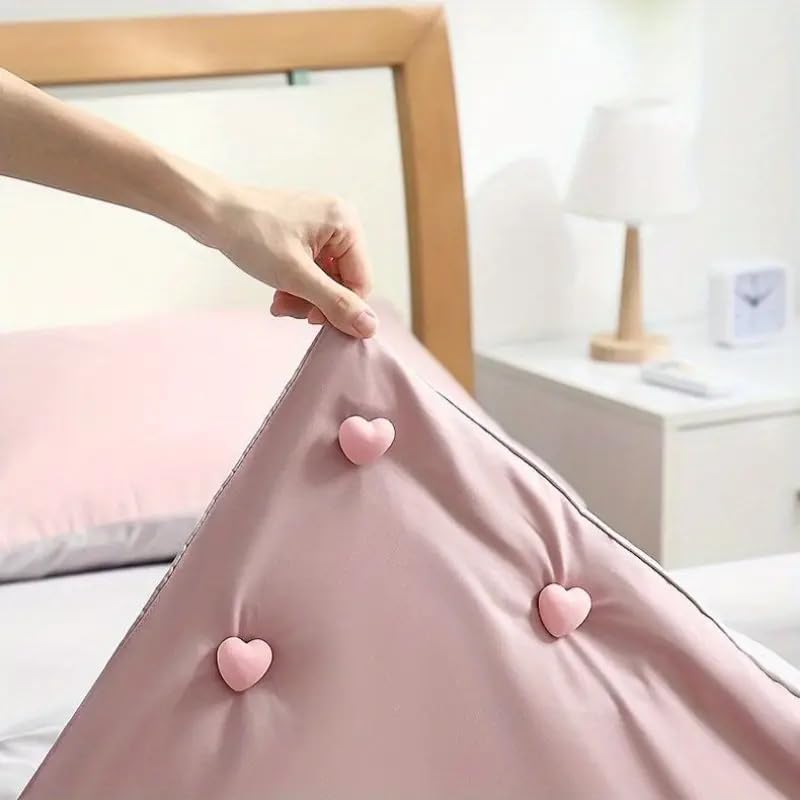 DD RETAILS Heart Design Duvet Cover Quilts Clips || Quilt Sheet Holder Comforter Fasteners || Needle Clip Free Duvet Cover Clips for Bedding Cover, Blanket, Curtains (Multicolor) (2) - Image 3