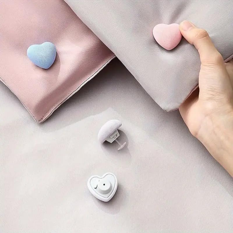 DD RETAILS Heart Design Duvet Cover Quilts Clips || Quilt Sheet Holder Comforter Fasteners || Needle Clip Free Duvet Cover Clips for Bedding Cover, Blanket, Curtains (Multicolor) (2) - Image 2
