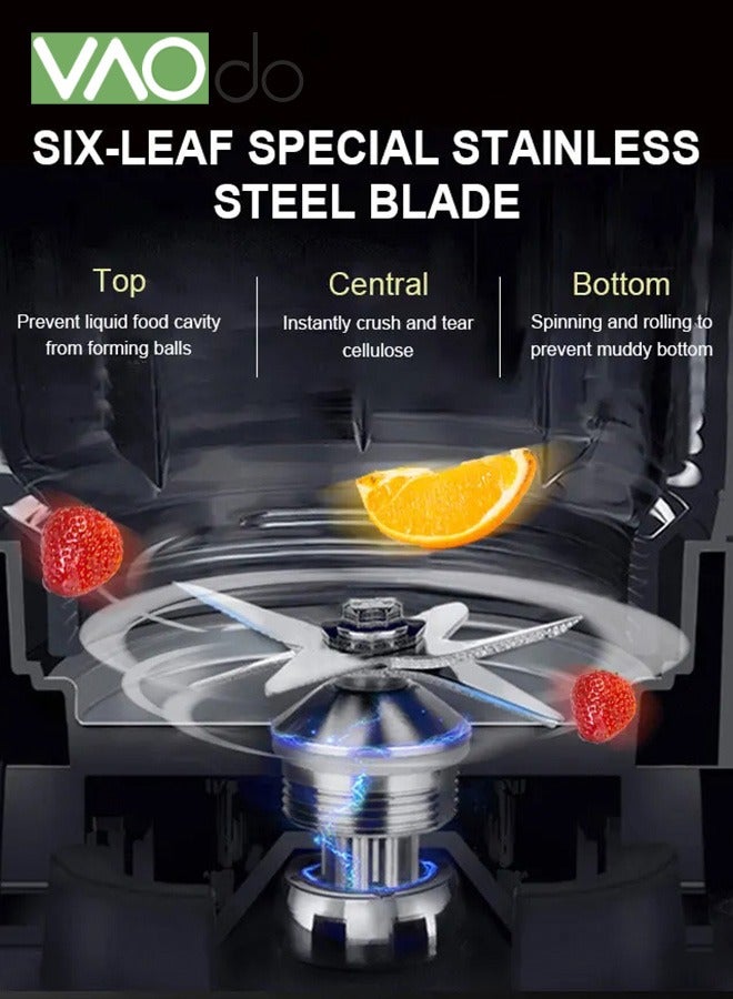 فاو دو خلاط 4500 واط خلاط كونترتوب احترافي عالي السرعة مع شفرات متينة من الفولاذ المقاوم للصدأ خلاط خالٍ من مادة BPA للمخفوقات والعصائر المكسرات والثلج والفواكه آمنة للاستخدام في غسالة الأطباق - Image 5