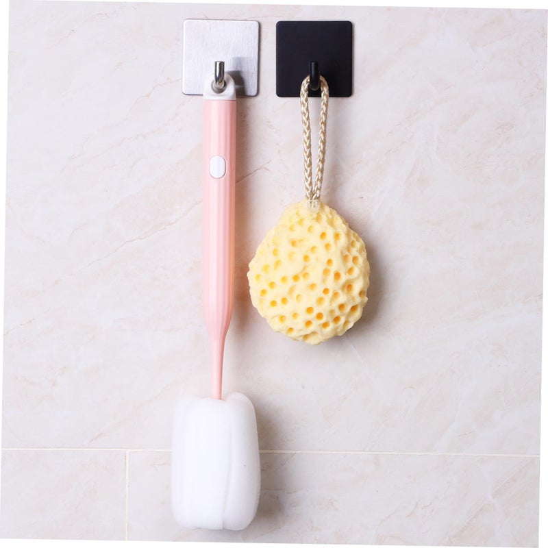 4 Pack White Adhesive Hooks Towel Hangers For Bathroom Strong Hold Smooth Surface Easy Installation Modern Design - Image 5
