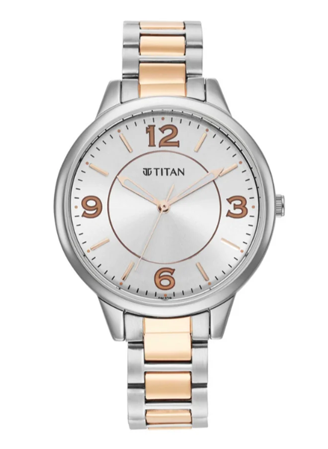 تيتان Women Analog Round Shape Stainless Steel Wrist Watch - 2617KM01 - 43.5 Mm