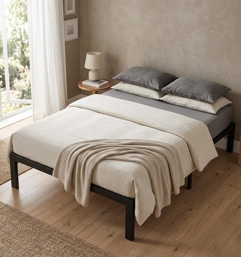 Yanara Metal Platform Bed Frame With Storage Space, 35 CM High, Heavy-Duty Steel Plate, Easy To Assemble, No Box Spring Required—Single/Double/Queen/King Size - Image 2
