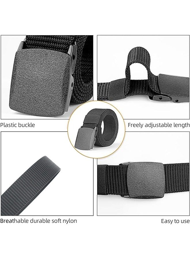 يانيك أحزمة عمل للرجال، أحزمة للرجال، حزام جولف من قماش النايلون قابل للتعديل، بدون إبزيم معدني، تمرير سريع عبر أمن المطار، مناسب للعمل والسفر - Image 4