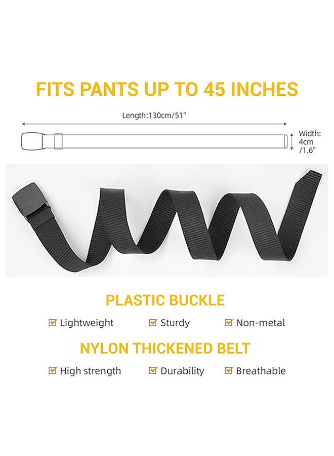 يانيك أحزمة عمل للرجال، أحزمة للرجال، حزام جولف من قماش النايلون قابل للتعديل، بدون إبزيم معدني، تمرير سريع عبر أمن المطار، مناسب للعمل والسفر - Image 5