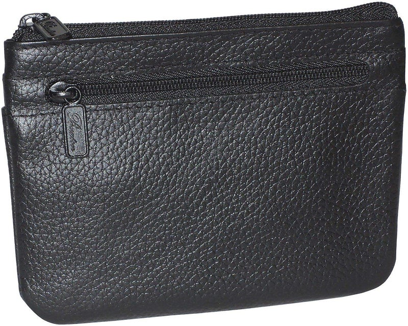 Buxton Womens Leather Id Coin Card Case Wallet (Black-RFID Protected) - Image 4