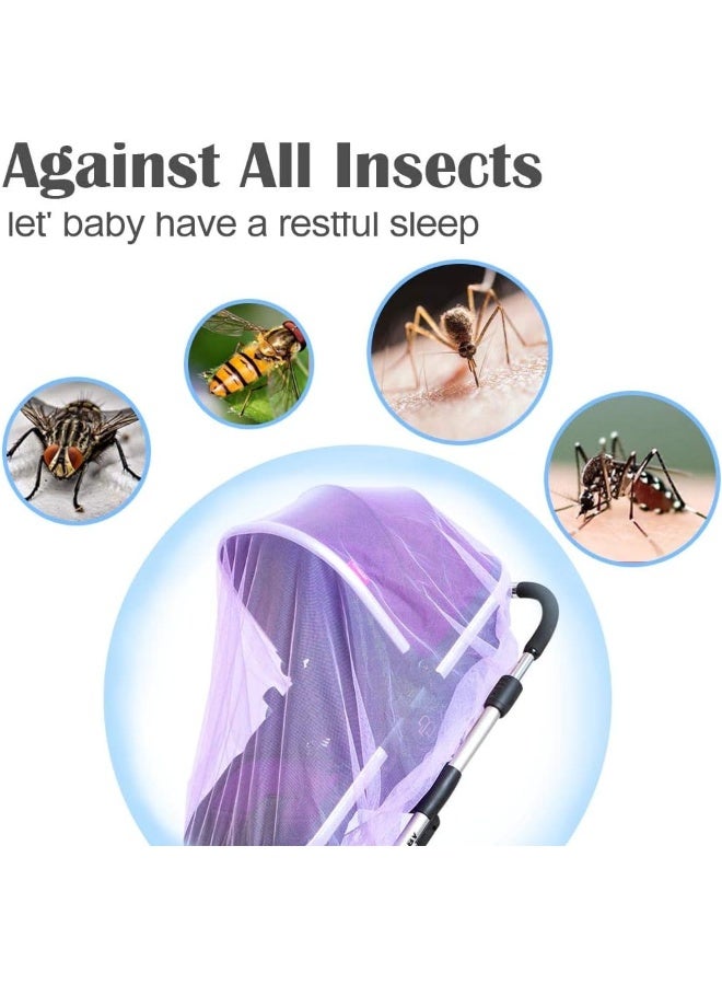 Sysmie Mosquito Net for Stroller (2 Pack) - Durable Baby Stroller Mosquito Net - Perfect Bug Net for Strollers, Bassinets, Cradles, Playards, Pack N Plays and Portable Mini Crib (Purple) - Image 3