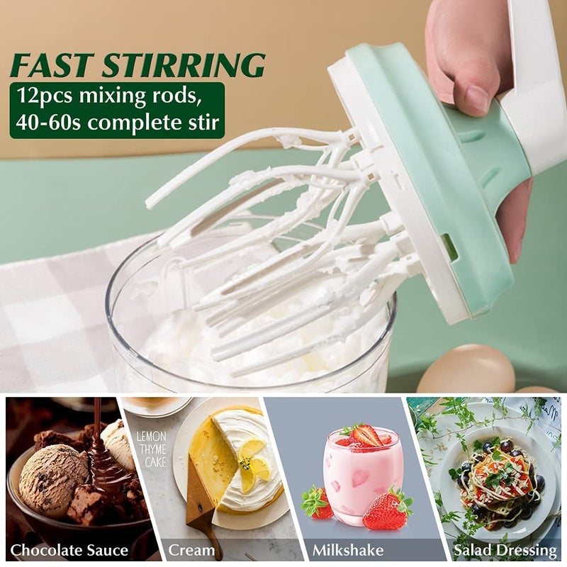 TRIVYOM Egg Whisk Hand Push Whisk Blender Plasticl Egg Beater Milk Frother Rotating Push Mixer Stirrer for Whisking Beating Stirring 1Pcs Multicolor - Image 4