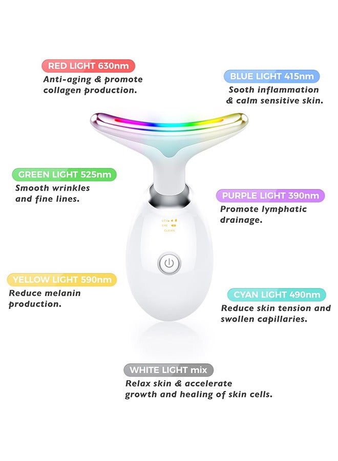 Loquat Face Massager, Face Beauty Device, Facial Lifting Therapy Machine EMS Face Massager Anti Wrinkle Skin Tightening Reduce Double Chin Skin Care Tools 7 Colour Modes - Image 3