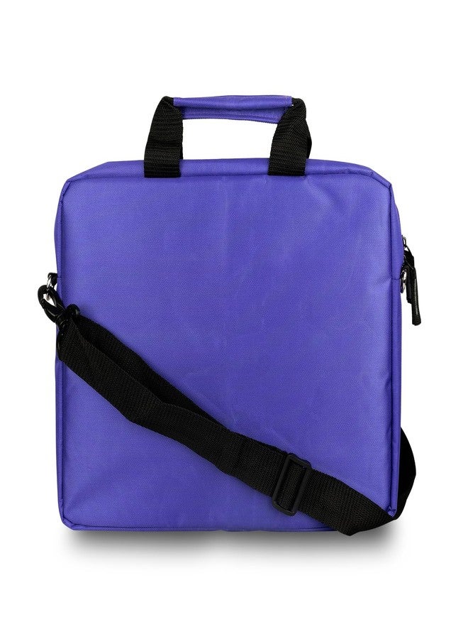 Echo Boomers Love Printed Purple Colour Multi Pocket Sling Laptop Bag with Detachable Strap - Image 3