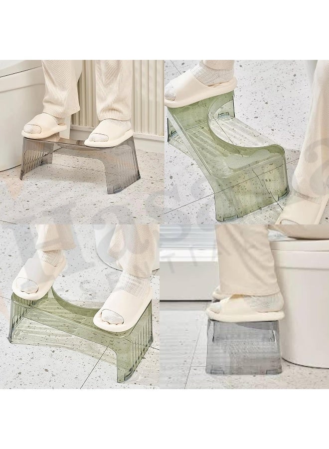 HASANAT ESSENTIALS Essentials Squatting Toilet Stool Non Slip Bathroom Poop Stool for Adults & Kids Modern Clear Design Transparent  - Image 3