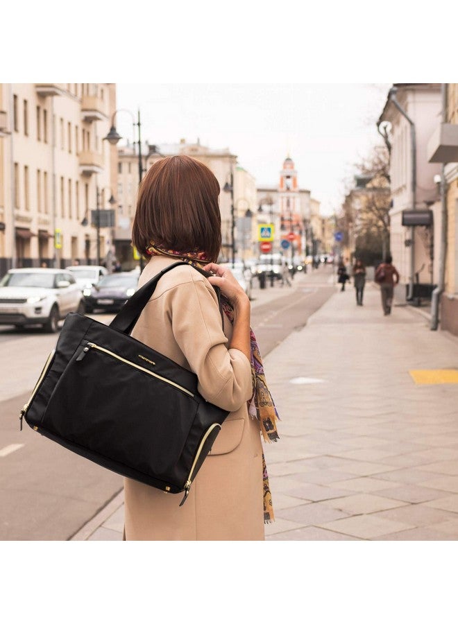 mommore Breast Pump Bag Diaper Tote Bag with 15 Inch Laptop Sleeve Fit Most Breast Pumps Like Medela, Spectra S1,S2, Evenflo - Image 1