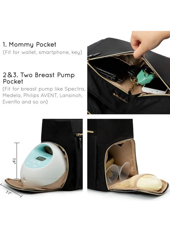 mommore Breast Pump Bag Diaper Tote Bag with 15 Inch Laptop Sleeve Fit Most Breast Pumps Like Medela, Spectra S1,S2, Evenflo - Image 4
