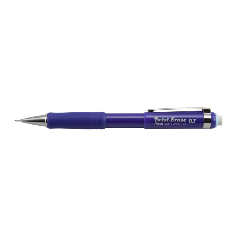 Pentel قلم رصاص ميكانيكي بنتل تويست-إيريز III، (0.7 مم)، برميل أزرق بحري - Image 2