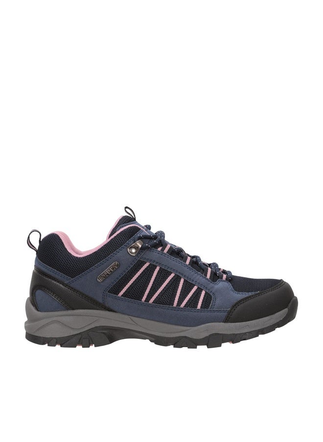 Mountain Warehouse أحذية المشي النسائية المقاومة للماء من ماونتن ويرهوس - حذاء نسائي قابل للتنفس، بطانة شبكية، Sole عالي الجر، أحذية للمشي لمسافات طويلة - لفصل الربيع والصيف، التخييم، البحرية، 41 EU - Image 1