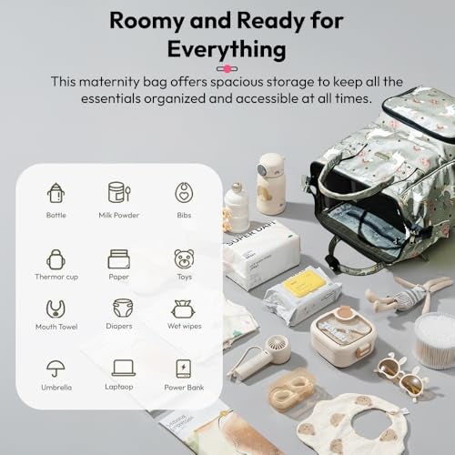 StarAndDaisy Diaper Bag for Mothers for Travel/Diaper Bags for Mom with 26L Large Capacity/Baby Bag for Mother with Multiple Pockets with 3 Double Insulated Bottle Holders (Grey) - Image 2