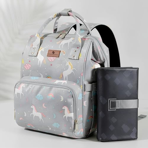StarAndDaisy Diaper Bag for Mothers for Travel/Diaper Bags for Mom with 26L Large Capacity/Baby Bag for Mother with Multiple Pockets with 3 Double Insulated Bottle Holders (Grey) - Image 1