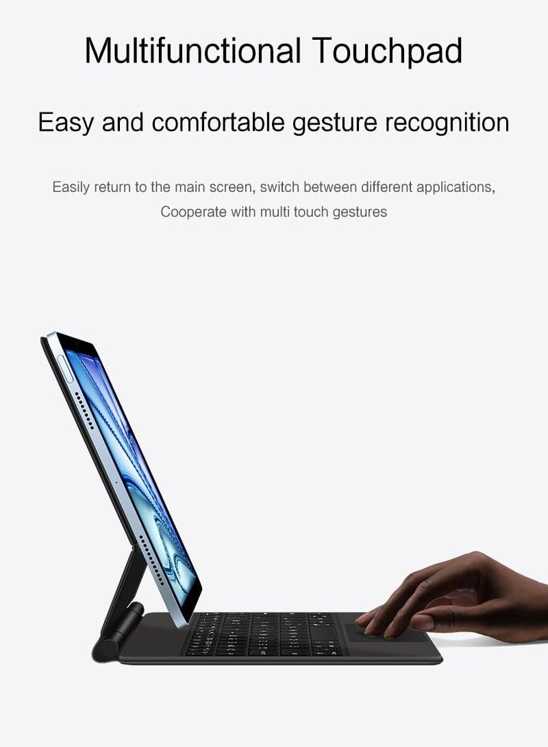 Arabic and English Compatible with IPad Pro 13 Inch 2024 (M4, 7th Gen),Magnetic Touchpad Keyboard Case with Auto Sleep/Wake - Image 4