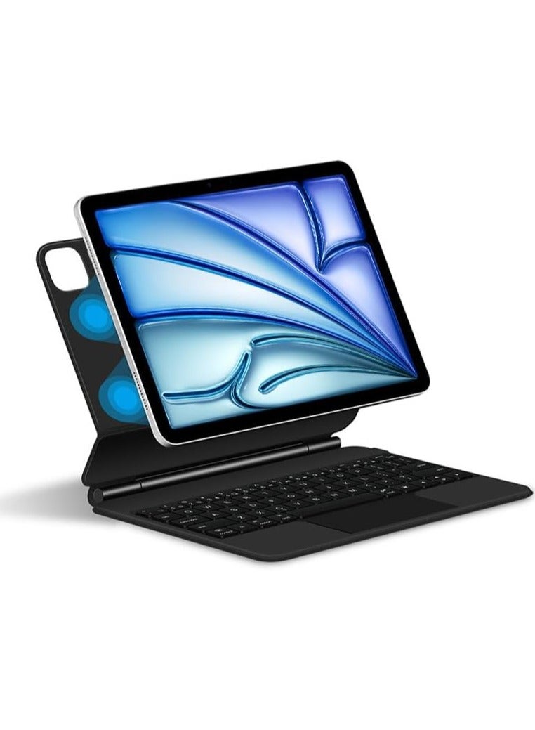 Arabic and English Compatible with IPad Pro 13 Inch 2024 (M4, 7th Gen),Magnetic Touchpad Keyboard Case with Auto Sleep/Wake - Image 1