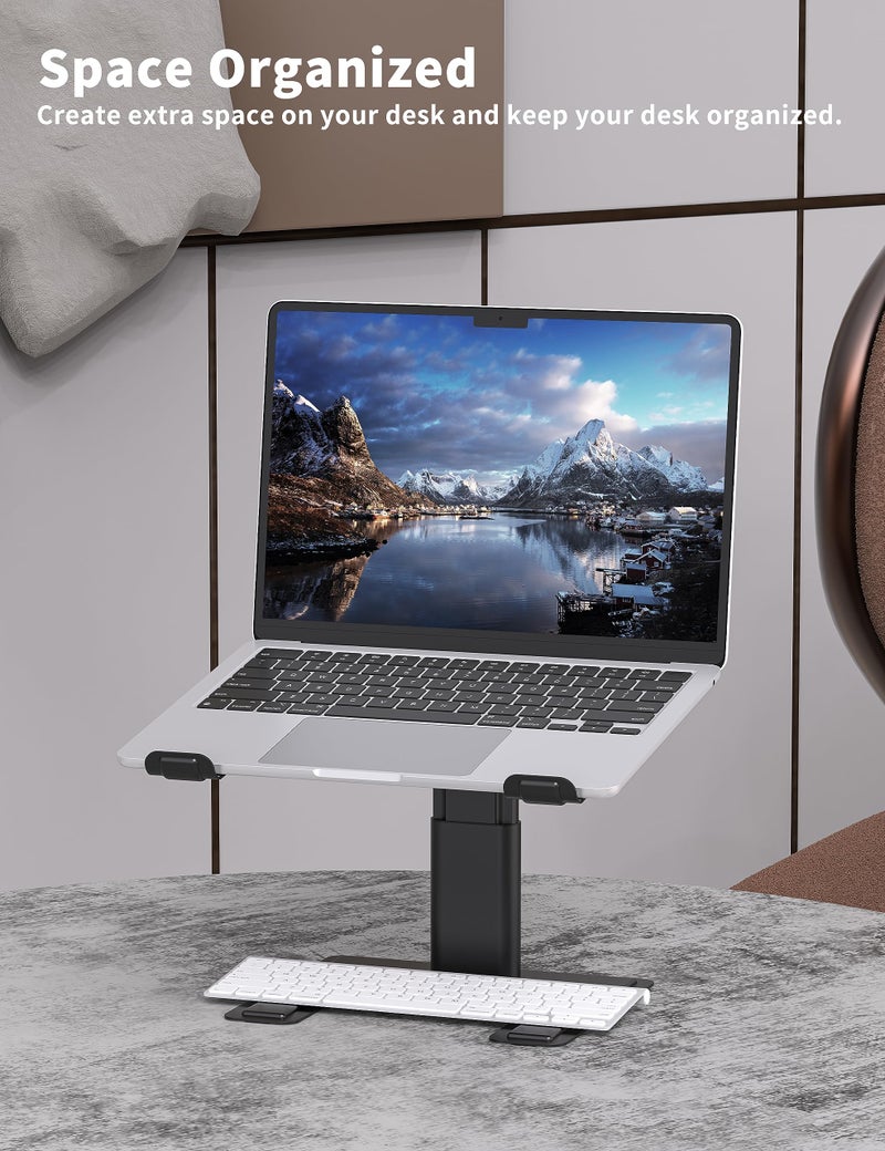 ALASHI Laptop Stand for Desk, Computer Stand Adjustable Height, Ergonomic Notebook Laptop Riser, Aluminum Metal Holder Compatible with 10 to 17.3 Inches Notebook PC Computer, Black - Image 5