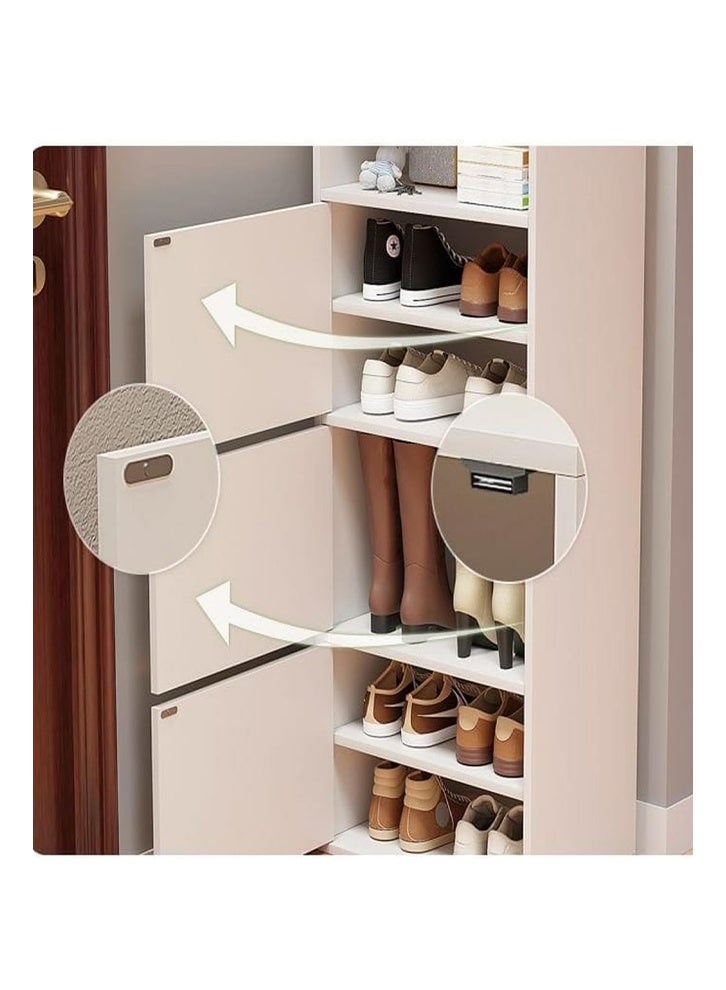 NKX Rack Shoe Narrow Space Saving Entryway Small Unite White Dust Proof With Multiple Drawers - Image 3
