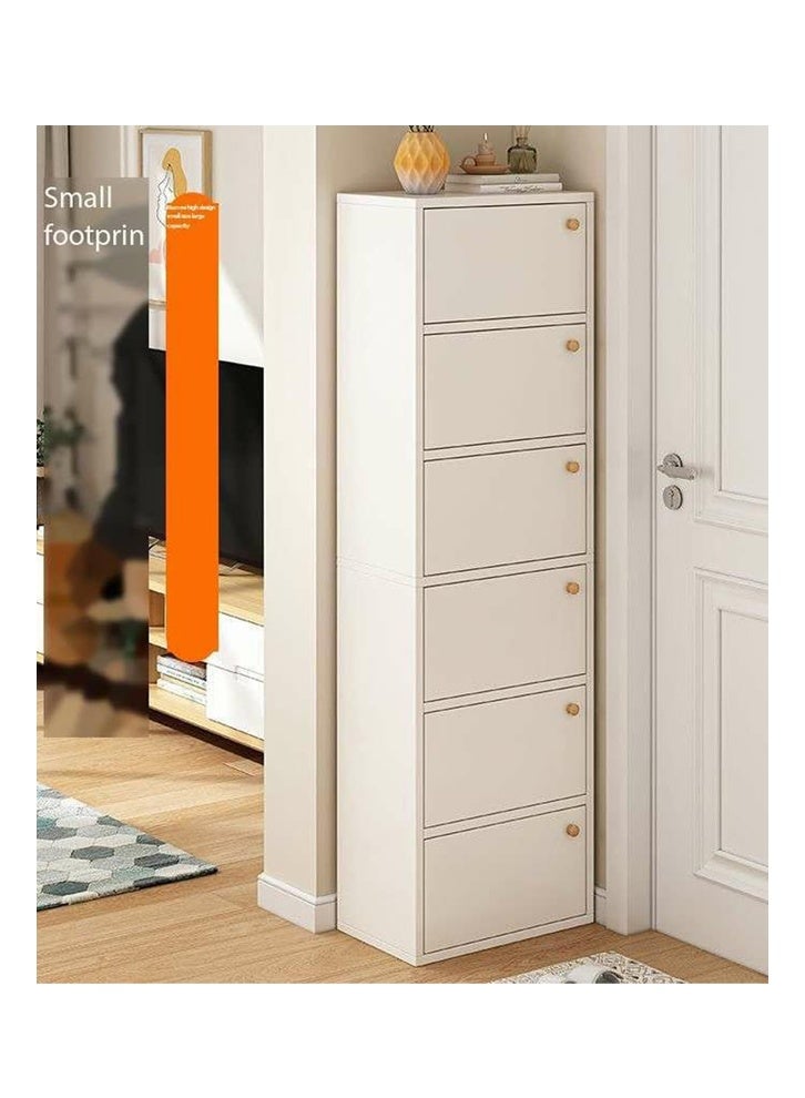 NKX Rack Shoe Narrow Space Saving Entryway Small Unite White Dust Proof With Multiple Drawers - Image 4