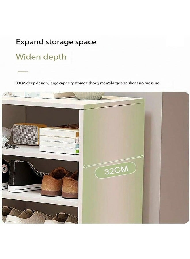 NKX Rack Shoe Narrow Space Saving Entryway Small Unite White Dust Proof With Multiple Drawers - Image 2