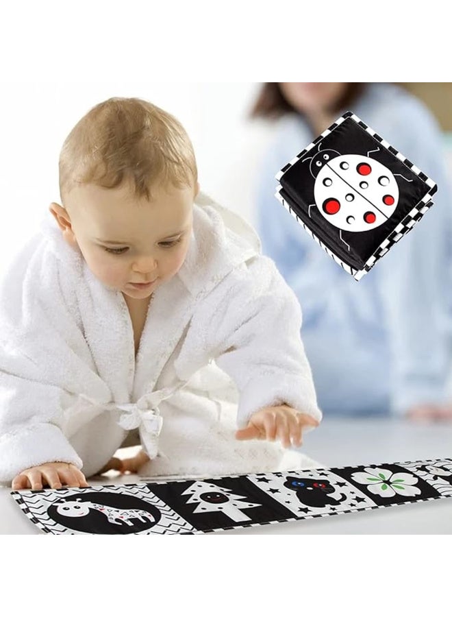 MiniMe High-Contrast Crib Bumper Strips | 0–6 Months | Black & White | Cotton & Velvet | 8 Panels & Foam Padding & Fabric Ties & Machine Washable & Stimulates Educational Visual Development - Image 3