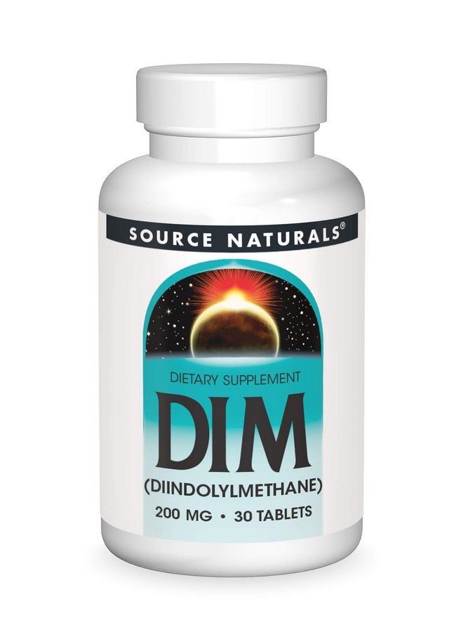 Source Naturals سورس ناتشورالز DIM، دايندوليلميثان 200 ملغ مع بيوبيرين، فيتامين E والمزيد - 30 قرص - Image 1