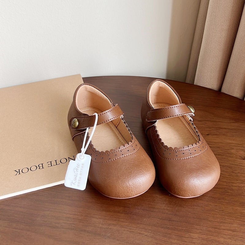 2024 New Children'S Soft Sole Small Leather Shoes Baby Toddler Shoes Retro All-Match 1-3-6 Years Old Princess Shoes - Image 1