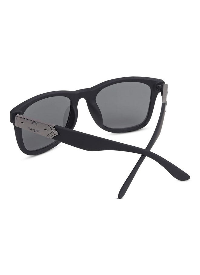 Elegante ELEGANTE Metal Hinges Heavy UV Protected Glass Lens Square Sunglasses for Men (C1 - Black)  - Image 3